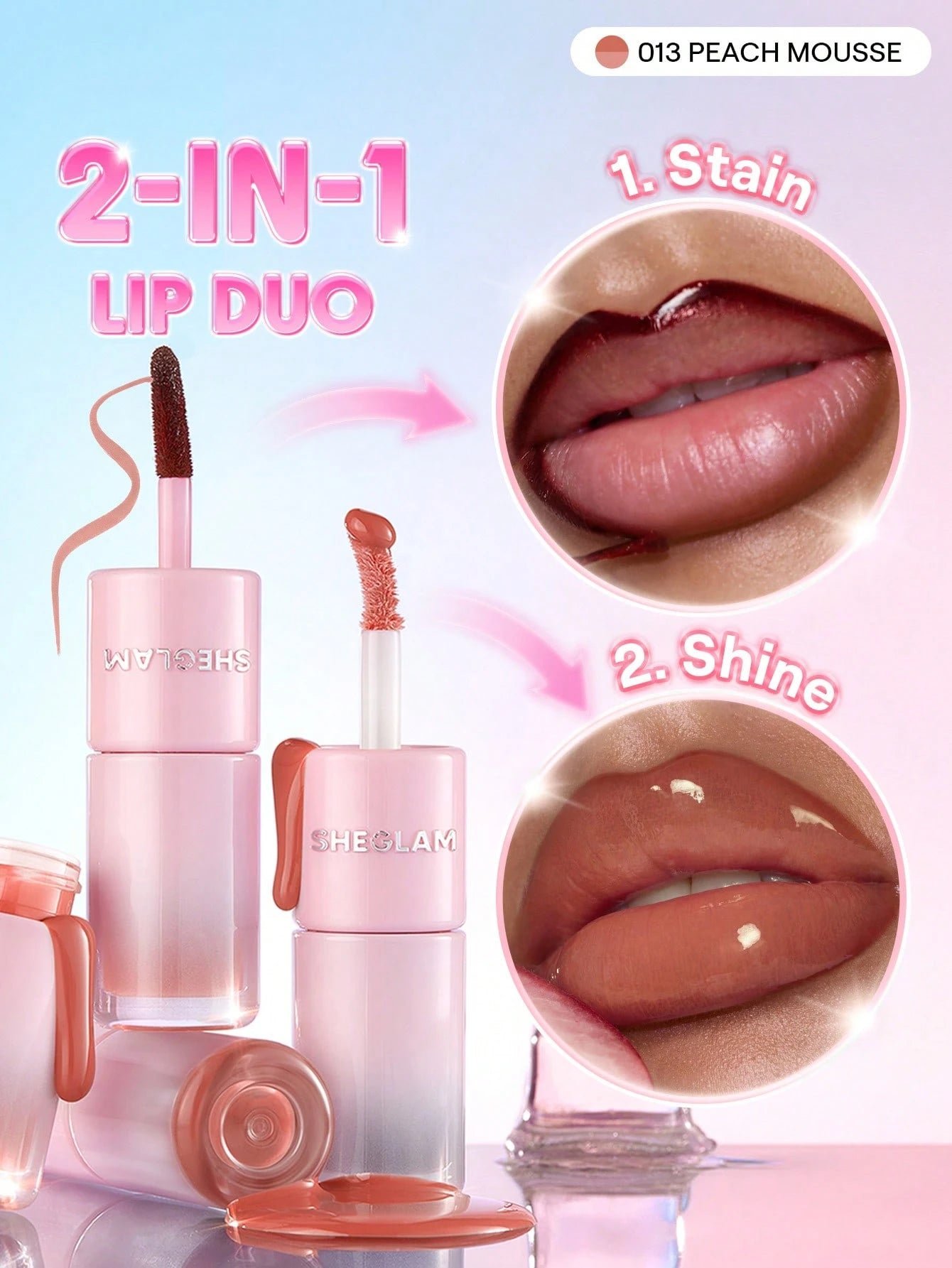 Sheglam Line To Shine Peel-Off Lip Stain & Gloss Duo - الصورة 7