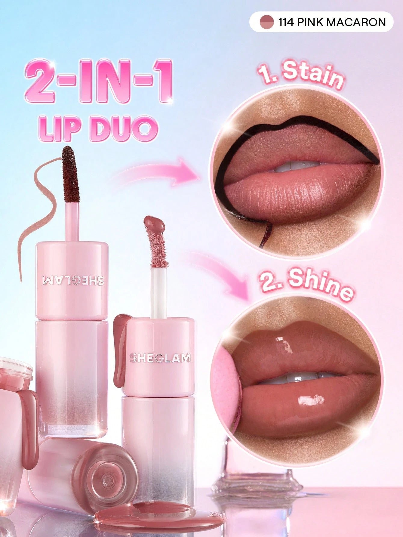Sheglam Line To Shine Peel-Off Lip Stain & Gloss Duo - الصورة 9