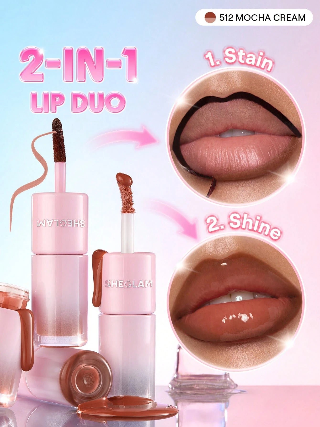 Sheglam Line To Shine Peel-Off Lip Stain & Gloss Duo - الصورة 3