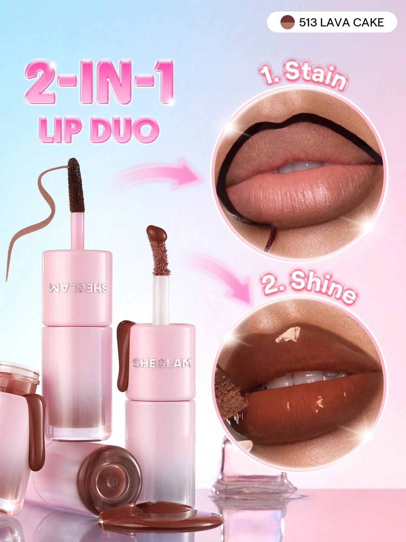 Sheglam Line To Shine Peel-Off Lip Stain & Gloss Duo - الصورة 4