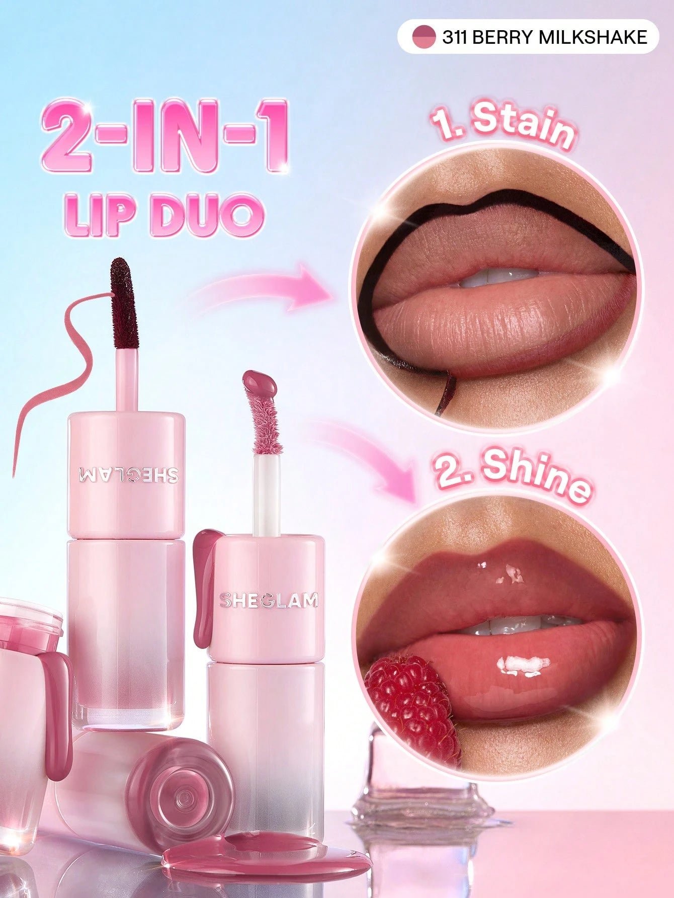 Sheglam Line To Shine Peel-Off Lip Stain & Gloss Duo - الصورة 8