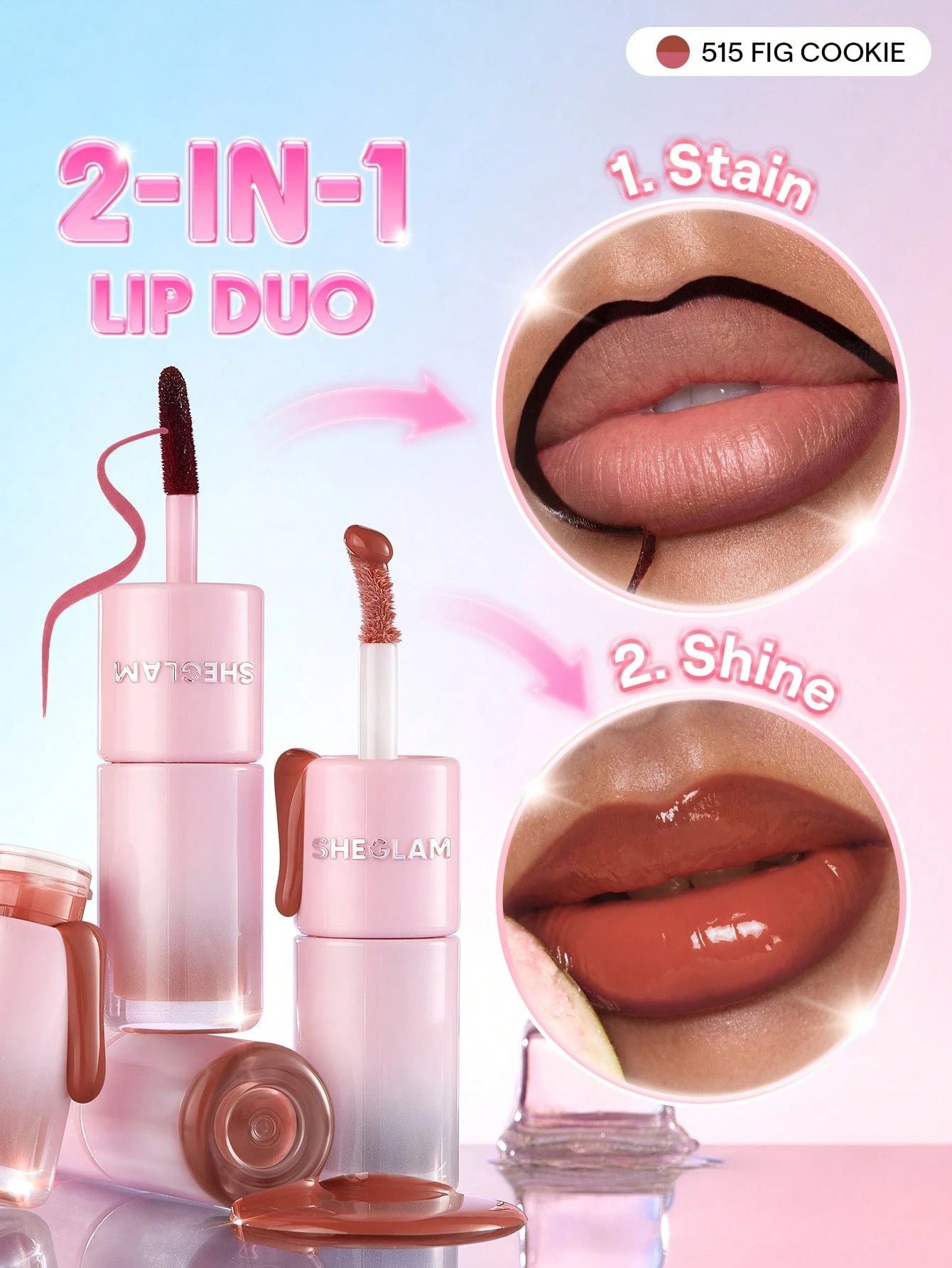 Sheglam Line To Shine Peel-Off Lip Stain & Gloss Duo - الصورة 5